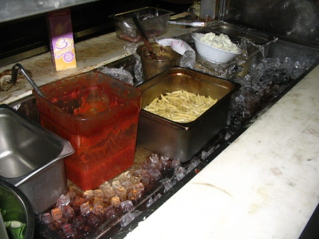 Dirty food prep area is food safety danger