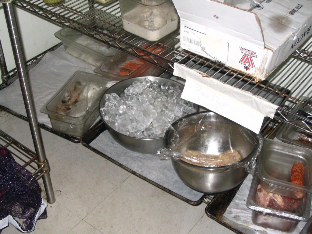 uncovered ice in walk-in is food safety fail