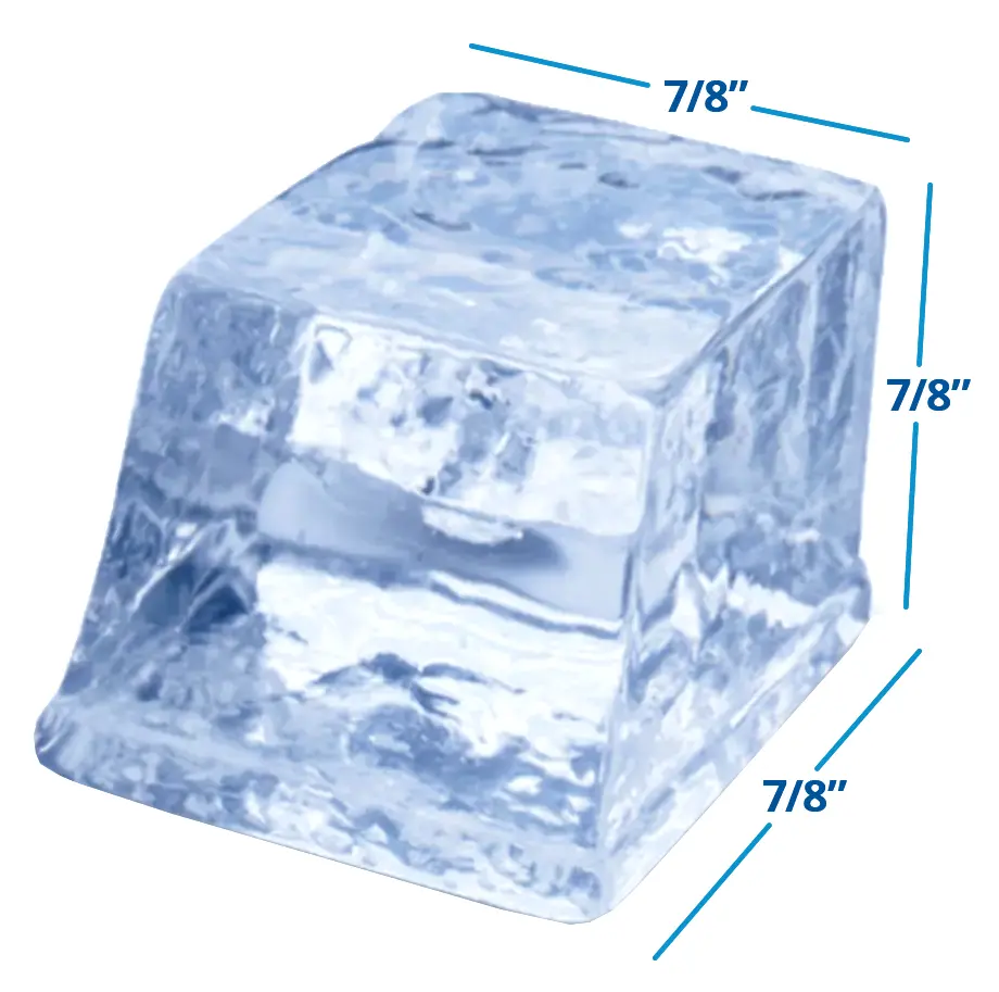 7/8"W x 7/8"H x 7/8" full Manitowoc ice cub